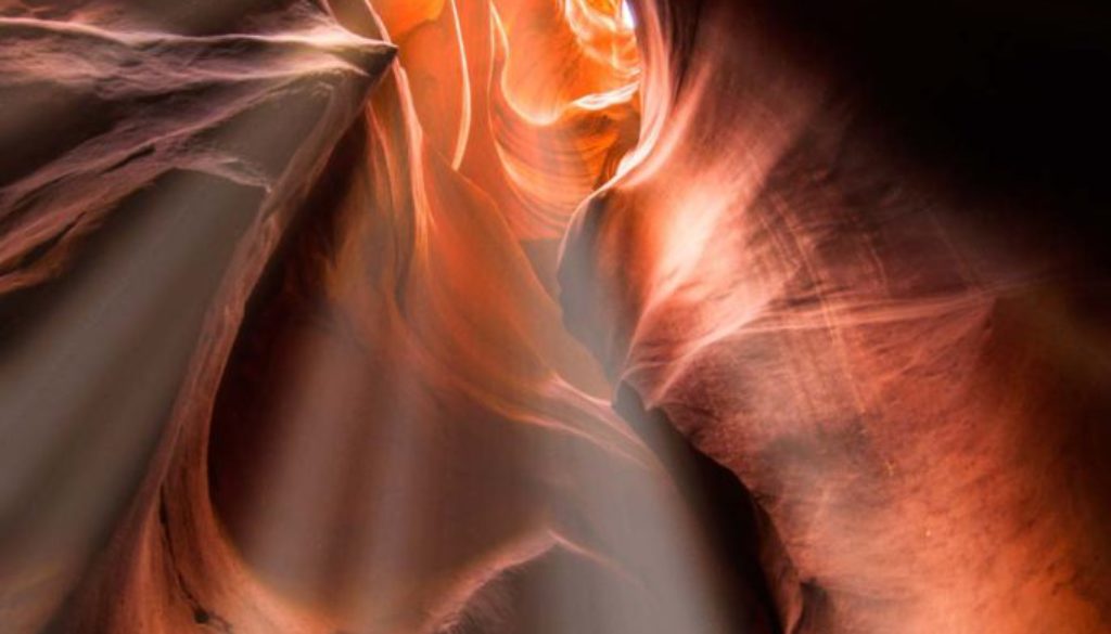 image from lower antelope canyon in page arizona with sunbeams coming with the slot